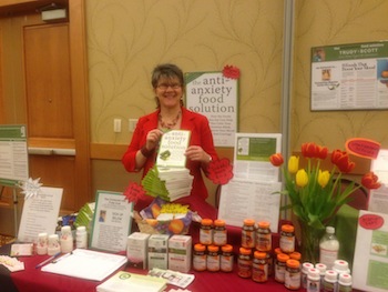 Trudy exhibiting at the 2013 Nutritional Therapy Association conference, where she was the keynote speaker. Her topic was “The Role of Inflammation in Stress, Anxiety and Depression.”  